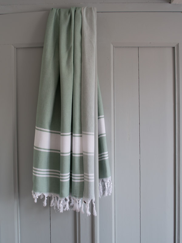 hammam towel grey-green/white